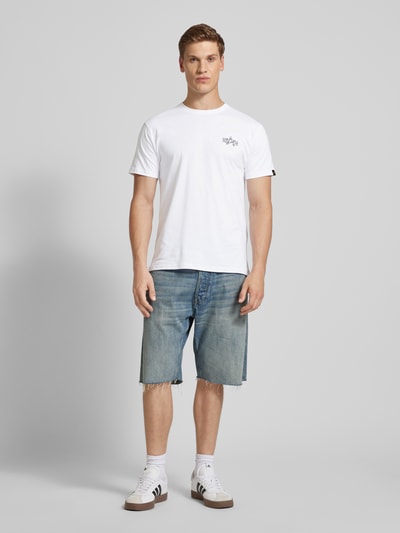 Alpha Industries T-Shirt mit Label-Print Weiss 1