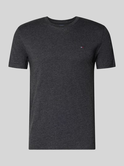 Produktfoto, Slim Fit T-Shirt aus Baumwoll-Mix Modell 'JASPE HERITAGE' von Tommy Jeans in Melange-Optik mit Logo-Stitching, kurzarm