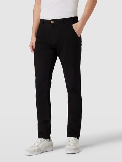 Blend Spodnie o kroju slim fit z zapięciem na guzik model ‘BHNATAN’ Czarny 4