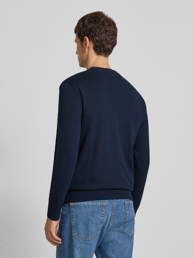 Tom Tailor Denim Regular fit gebreide pullover van katoen Marineblauw - 5