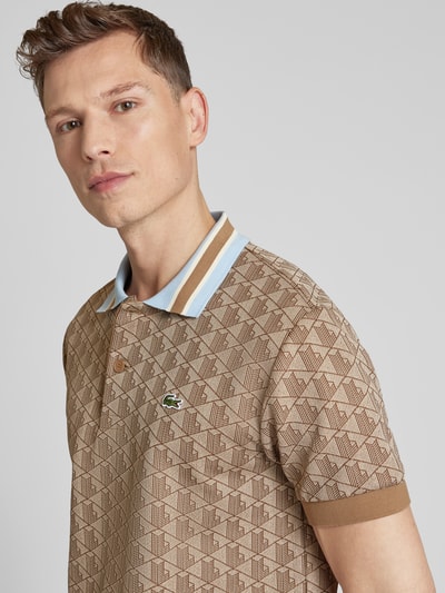 Lacoste Classic fit poloshirt met all-over motief Beige - 3