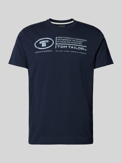 Tom Tailor T-shirt met labelprint Donkerblauw - 2