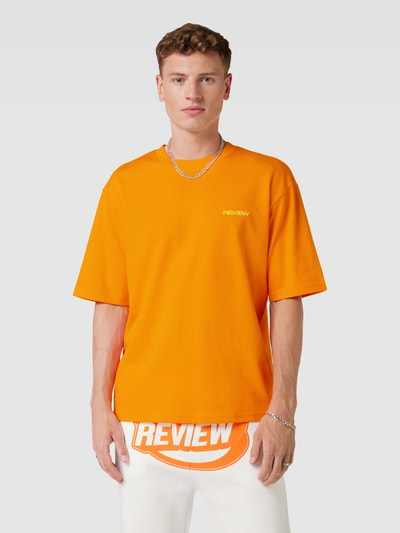 REVIEW Basic oversized T-Shirt mit Logo Detail Orange 4