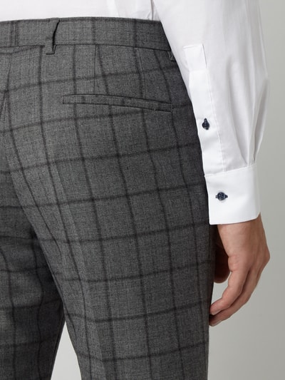 Strellson Spodnie do garnituru o kroju slim fit w kratę windowpane Średnioszary 3