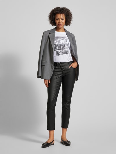 Buena Vista Skinny fit broek in leerlook, model 'Malibu' Zwart - 1