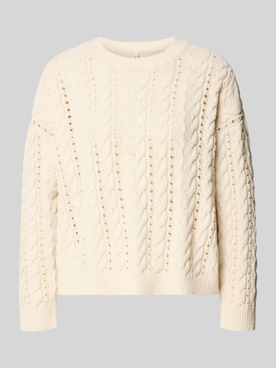 ONLY Pullover mit Zopfstrickmuster Offwhite 1