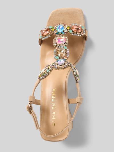 ALMA EN PENA Sandalette mit Ziersteinbesatz Sand 3