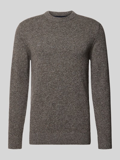 Barbour Pullover aus Woll-Seide-Mix mit Rundhalsausschnitt Modell 'TISBURY' Taupe 1