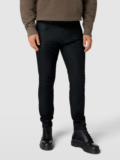 G-Star Raw Jeans mit Label-Patch aus Leder Modell 'REVEND' Black 4