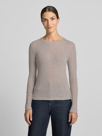 Rich & Royal Longsleeve mit Streifen-Muster Schoko 4