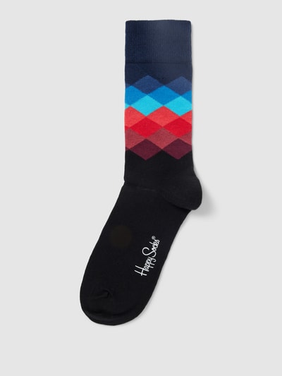 Happy Socks Socken mit Allover-Muster Modell 'FADED DIAMOND' Black 1