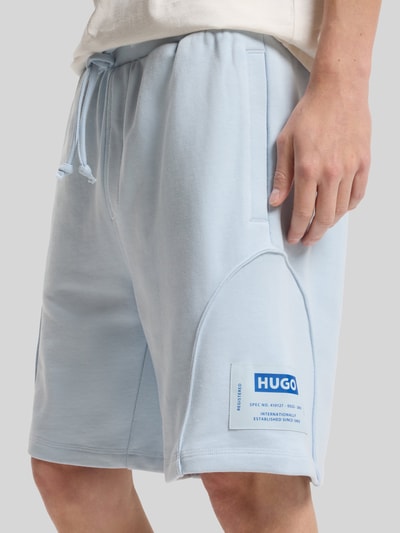 HUGO Blue Szorty dresowe o kroju regular fit z mieszanki bawełny model 'NURAZORT' Jasnoniebieski 3