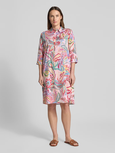 Milano Italy Hemdblusenkleid aus reiner Baumwolle Rose 4
