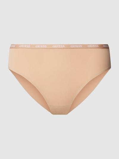 Guess Slip met elastische band met logo, model 'DARCEY BRIEF' Beige - 1