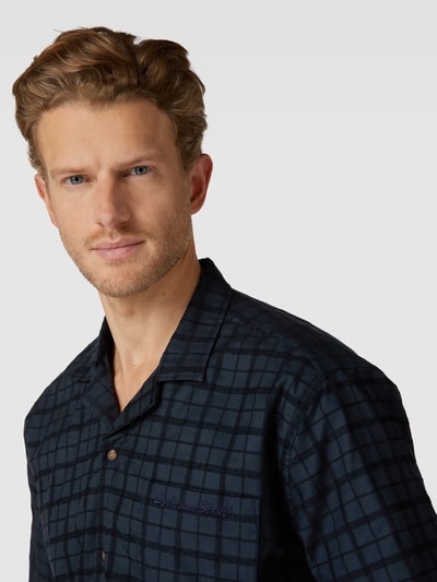 Lyle & Scott Vrijetijdsoverhemd met ruitmotief, model 'Archive Polka' Marineblauw - 3