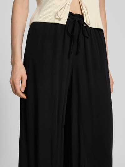 Review Wide Leg Stoffhose mit Tunnelzug Black 3