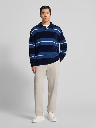 BOSS Orange Regular Fit Pullover aus Baumwoll-Mix Modell 'AMBURGH' Marine 1