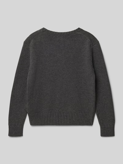 Polo Ralph Lauren Teens Regular Fit Pullover in Strick-Optik mit Logo-Patch Anthrazit Melange 3