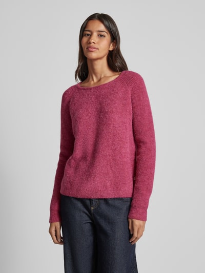 Fynch-Hatton Gebreide pullover met ribboorden Felroze - 4