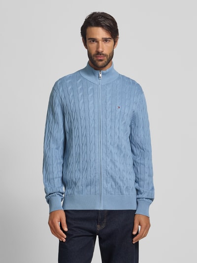 Tommy Hilfiger Regular fit gebreid jack van puur katoen Lichtblauw - 4