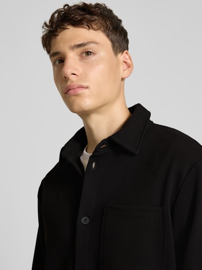 Only & Sons Relaxed Fit Freizeithemd mit leichtem Strukturmuster Modell 'NEW KODYL' Black 3