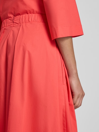 MORE Midirok in A-lijn met plooien Rood - 3