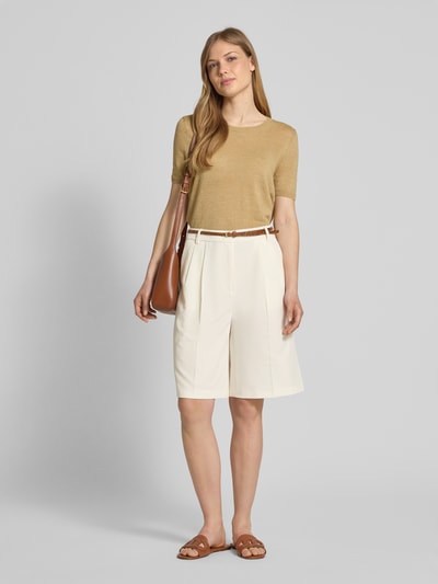 Christian Berg Woman Bermudas mit Eingrifftaschen und Gürtel Offwhite 1