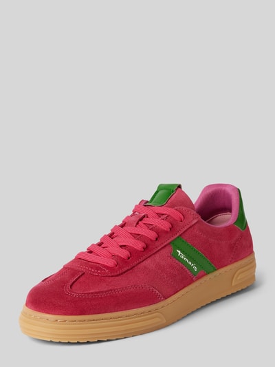 Tamaris Leren sneakers met labelprint Fuchsia - 1