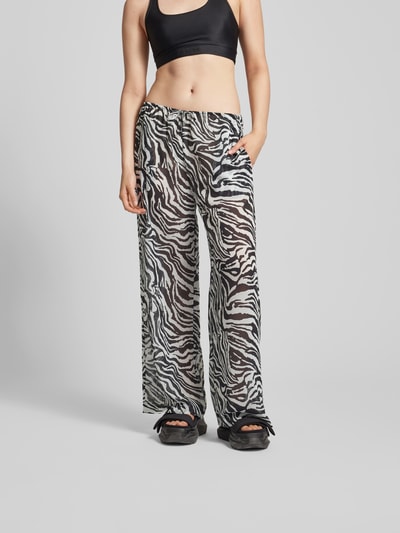 ROTATE Stoffhose mit Animal-Print Black 4