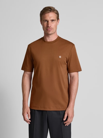 BOSS Regular fit T-shirt van puur katoen, model 'TAUT' Cognac - 4