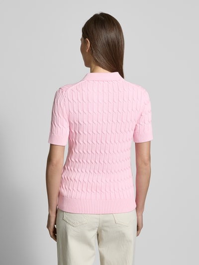 Tommy Hilfiger Strickshirt mit Zopfmuster Pink 5