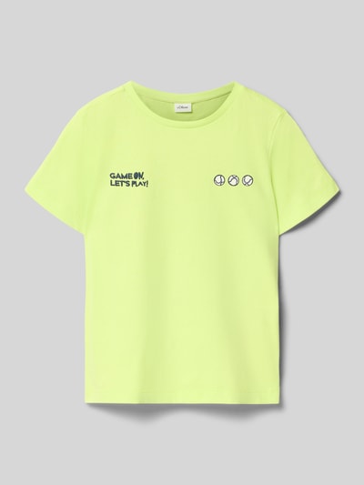 s.Oliver RED LABEL T-shirt o kroju regular fit z czystej bawełny Jasnozielony 1