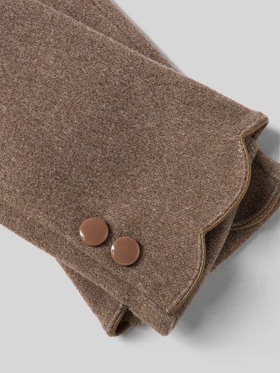 EEM Regular Fit Handschuhe mit Zierknöpfen Taupe 2