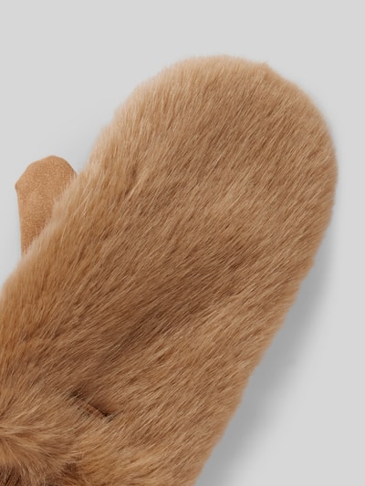 Barts Handschoenen met labeldetail, model 'Fur Mitts' Taupe - 3