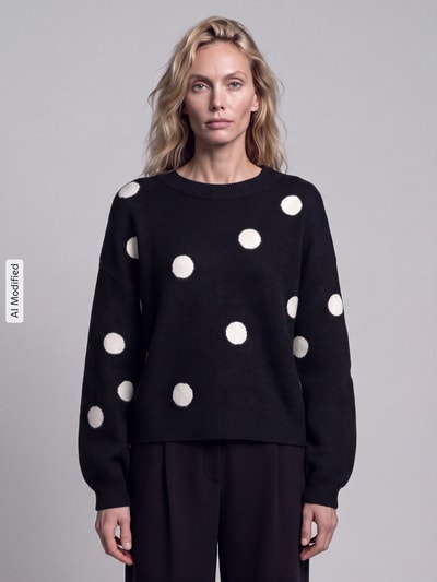 ONLY Regular Fit Pullover mit Rundhalsausschnitt Modell 'RICA' Black 4