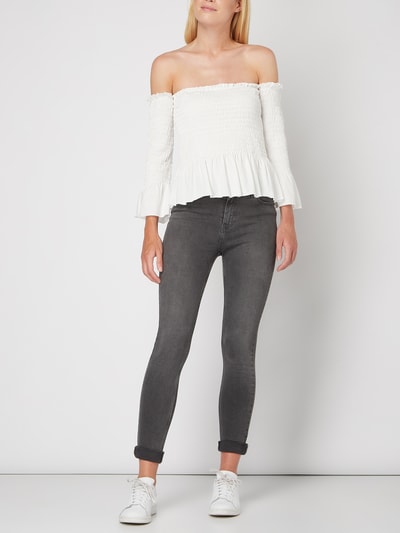 Review Off-Shoulder-Shirt mit Volantsaum  Offwhite 1