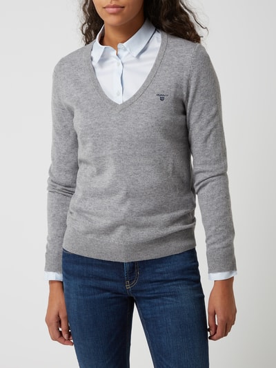 Gant Pullover aus Lammwolle  Mittelgrau 4