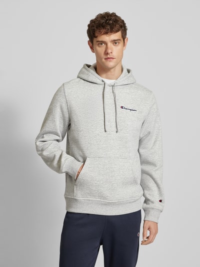 CHAMPION Hoodie mit Label-Stitching Mittelgrau Melange 4