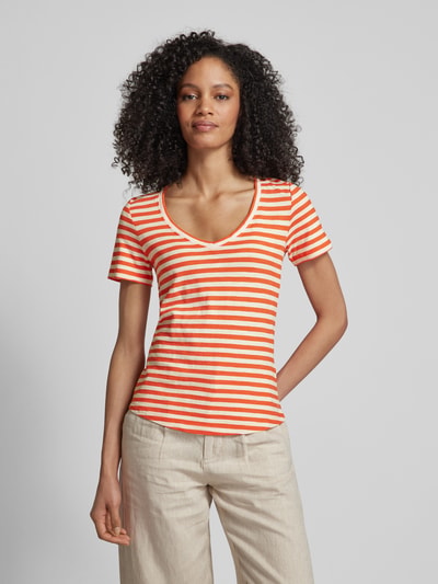 Marc O'Polo T-shirt met streepmotief Oranje - 4