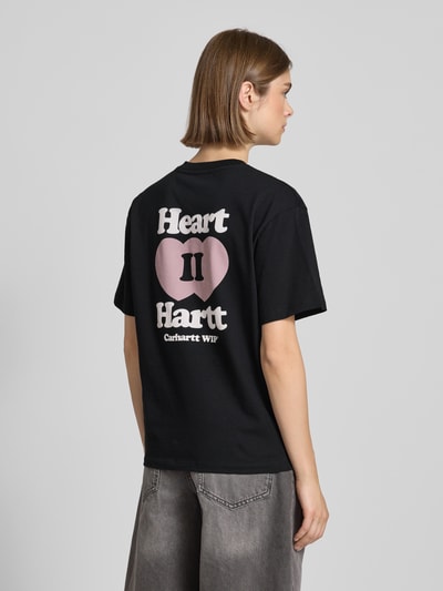 Carhartt Work In Progress T-shirt z naszywką z logo model ‘Heart II Hartt’ Czarny 5