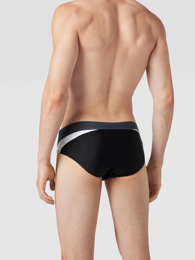 Schiesser Badehose mit Kontraststreifen Schwarz 4