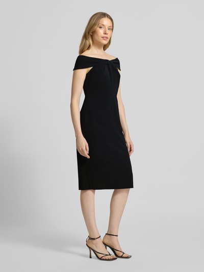 Lauren Ralph Lauren Knielange cocktailjurk met knoopdetail, model 'TAKOTA' Zwart - 1
