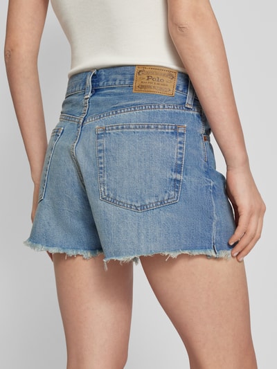 Polo Ralph Lauren Jeansshorts mit Fransen Blau 3