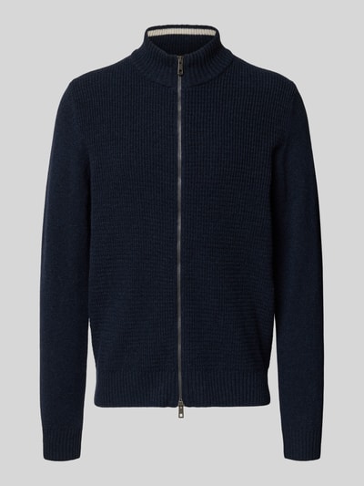 MAERZ Muenchen Strickjacke aus Schurwolle mit Zweiwege-Reißverschluss Jeansblau 2