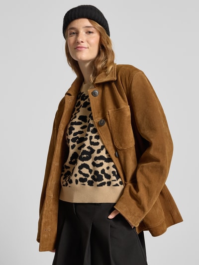 Noisy May Sweter z dzianiny z okrągłym dekoltem model ‘CHARLOTT’ Piaskowy 3