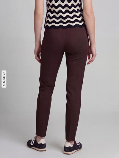 Raphaela By Brax Super slim fit broek van viscosemix model 'LILLYTH' Donkerbruin - 5