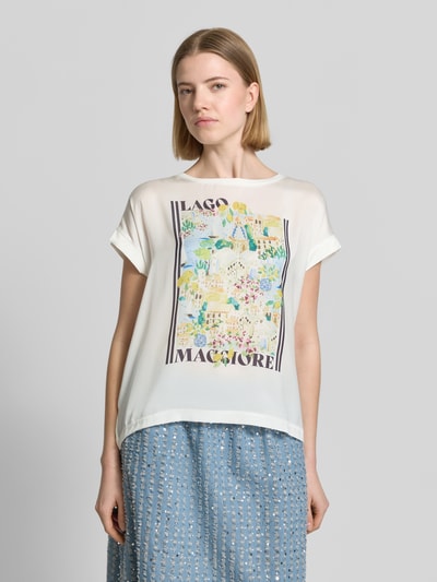 Milano Italy T-Shirt mit Motiv-Print und Rundhalsausschnitt Offwhite 4