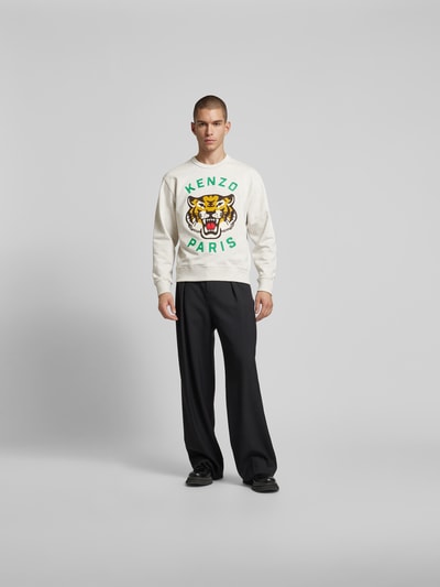 Kenzo Sweatshirt mit Label-Print Mittelgrau Melange 1