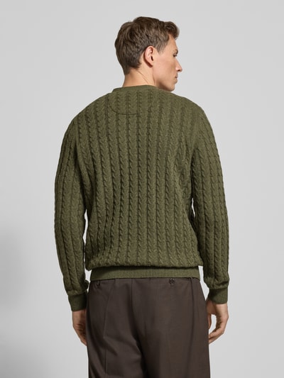 Fynch-Hatton Strickjacke mit Knopfleiste Oliv 5