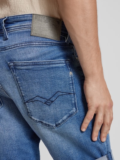 Replay Korte regular fit jeans in 5-pocketmodel Blauw - 3